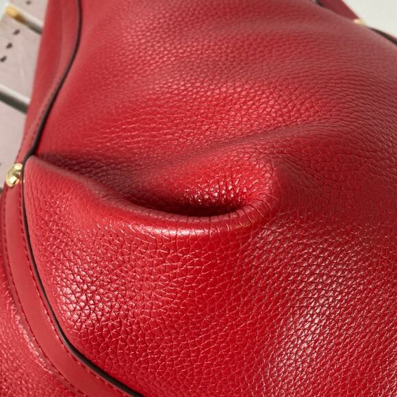 MICHAEL KORS, RED PEBBLED LEATHER XL EVERYDAY SHOULDER BAG - Picture 10 of 16